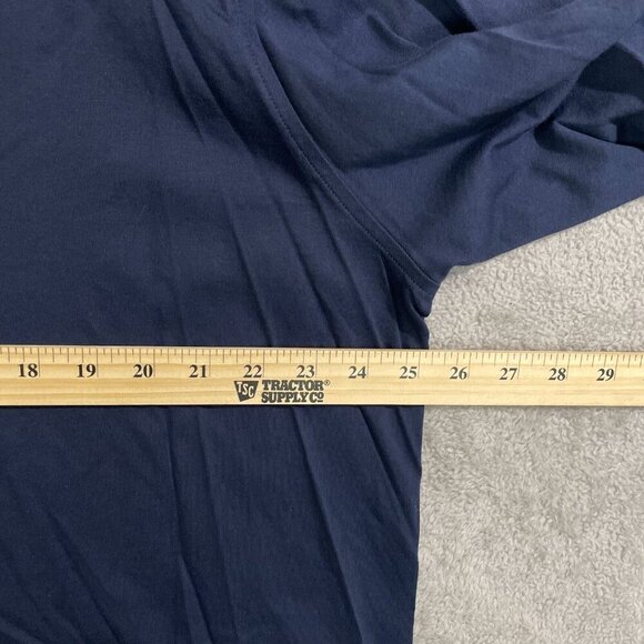 NWOT Land's End Men's XL Navy Blue Long Sleeve T-Shirt 100% Cotton Crewneck - Picture 4 of 8